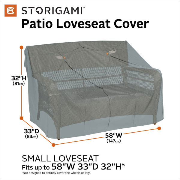 58 Inch Easy Fold Loveseat Sofa Cover, Monument Grey - Image 4